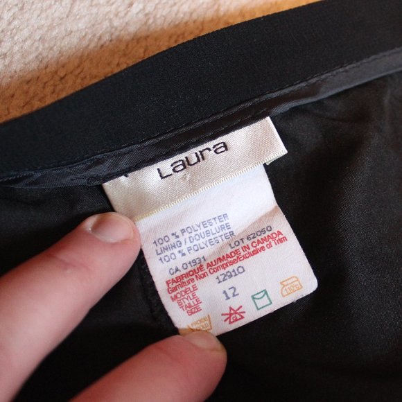 Laura Long Black Georgette Evening Skirt